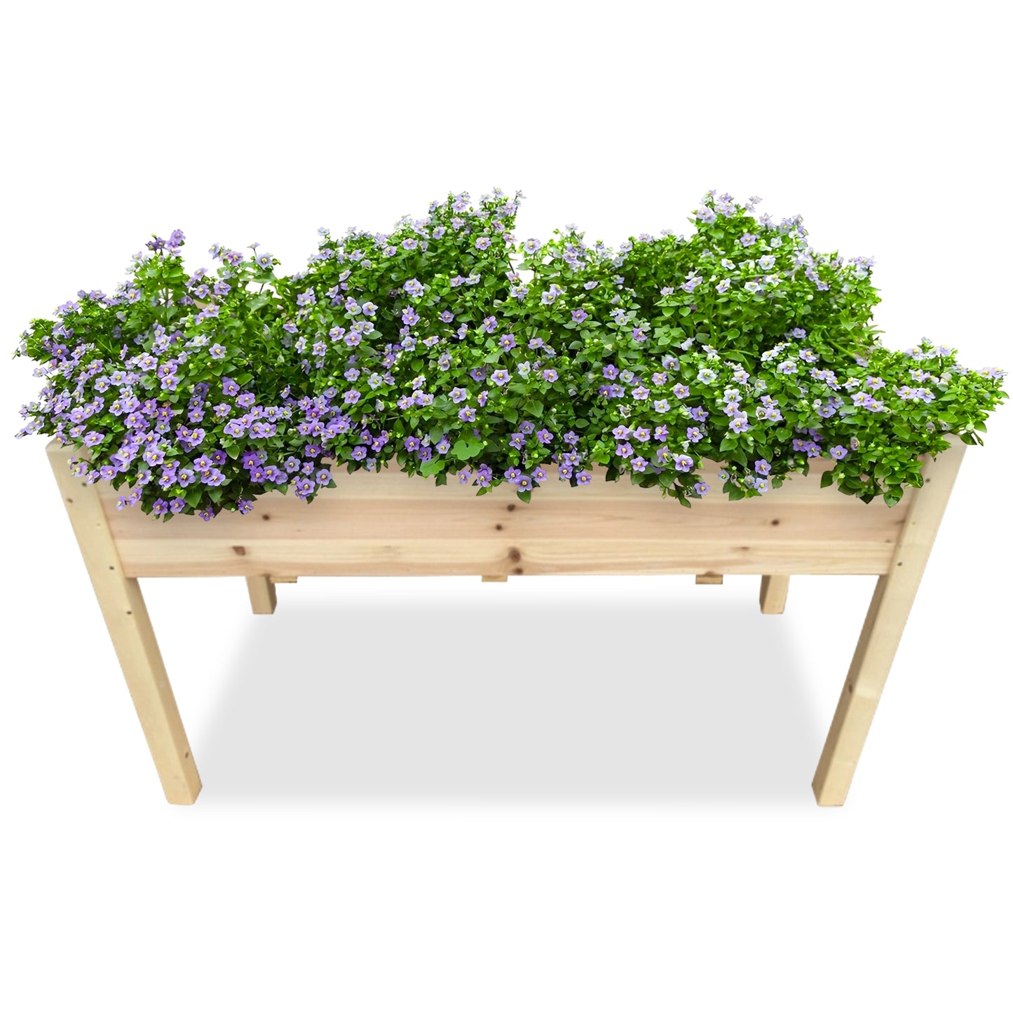 IvoQ Plantenbak op Poten – Houten Plantenbak – Met Drainage – Ideaal voor Balkon, Tuin & Terras – Voor Kruiden, Groenten & Bloemen – FSC Hout
