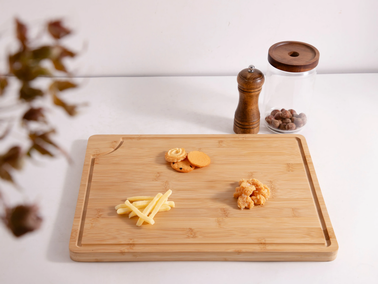 IvoQ Bamboe Snijplank - 40x30 cm - Duurzaam & Stijlvol - Geschikt Voor Elke Keuken