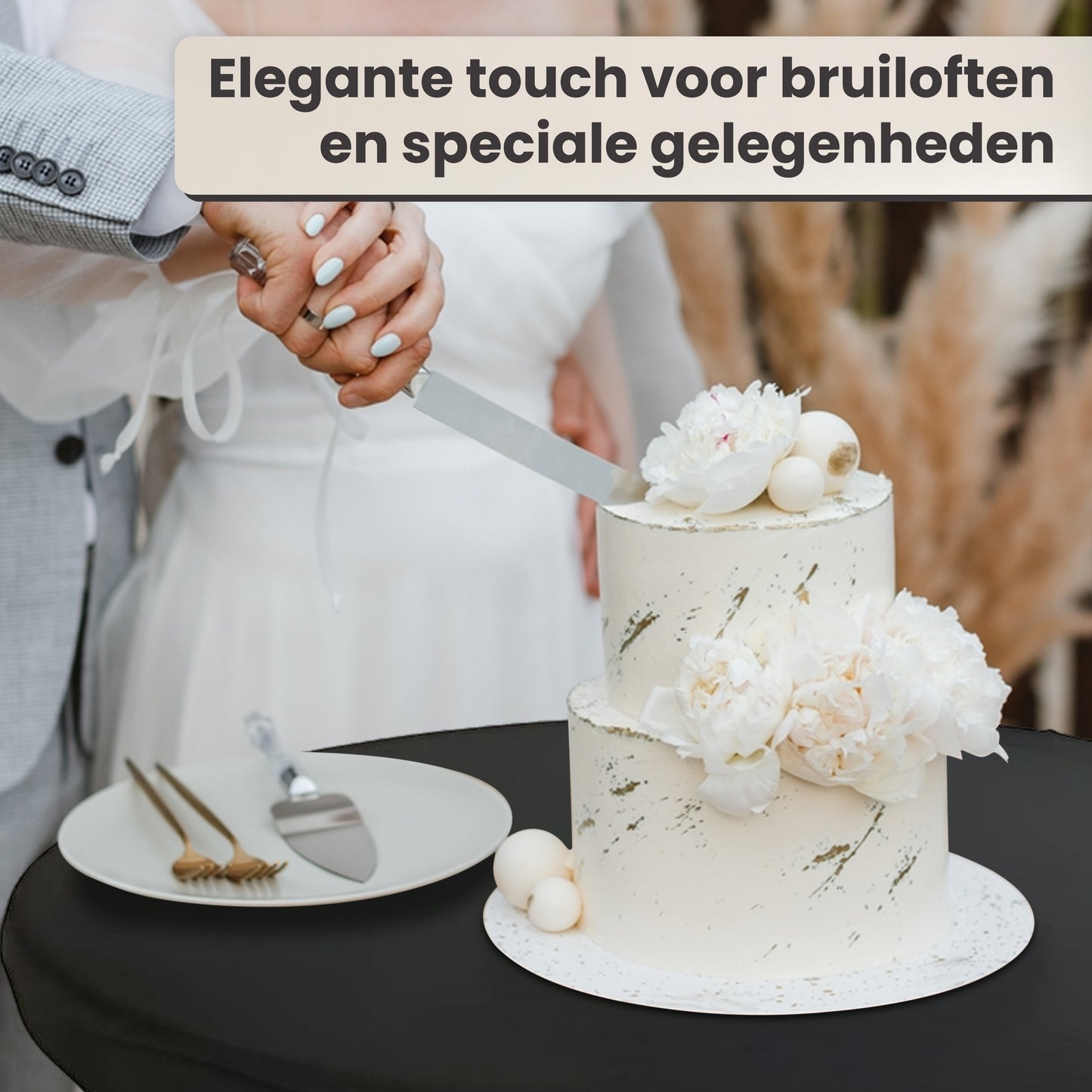 IvoQ Statafels Set Zwart met Hoezen Ø80x110 cm