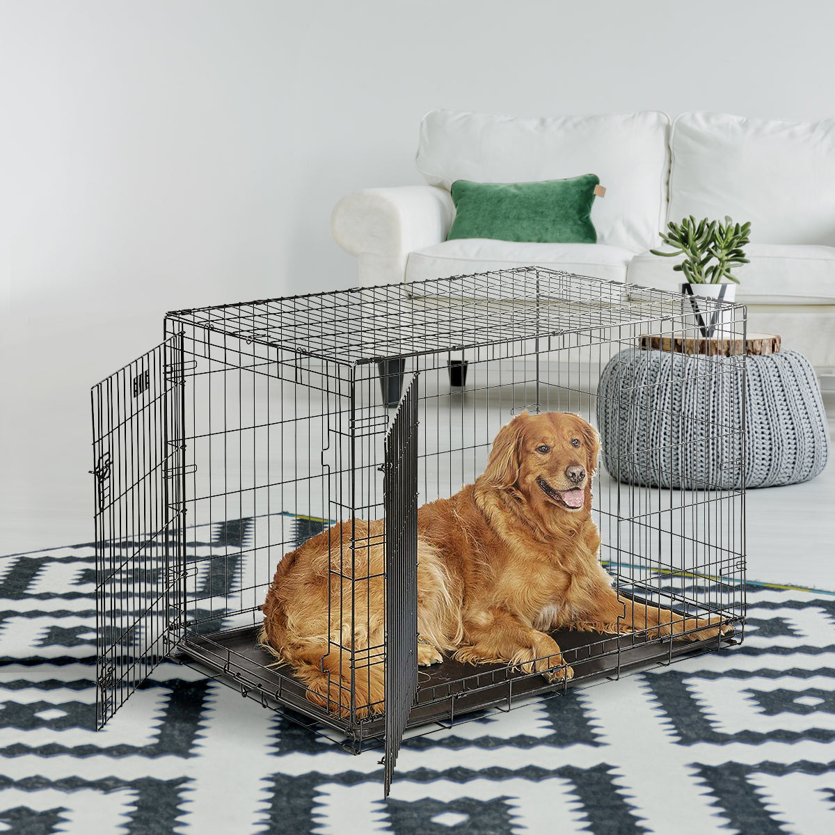 IvoQ Hondenbench XL – Zwart – 107×71×77 cm-IvoQ