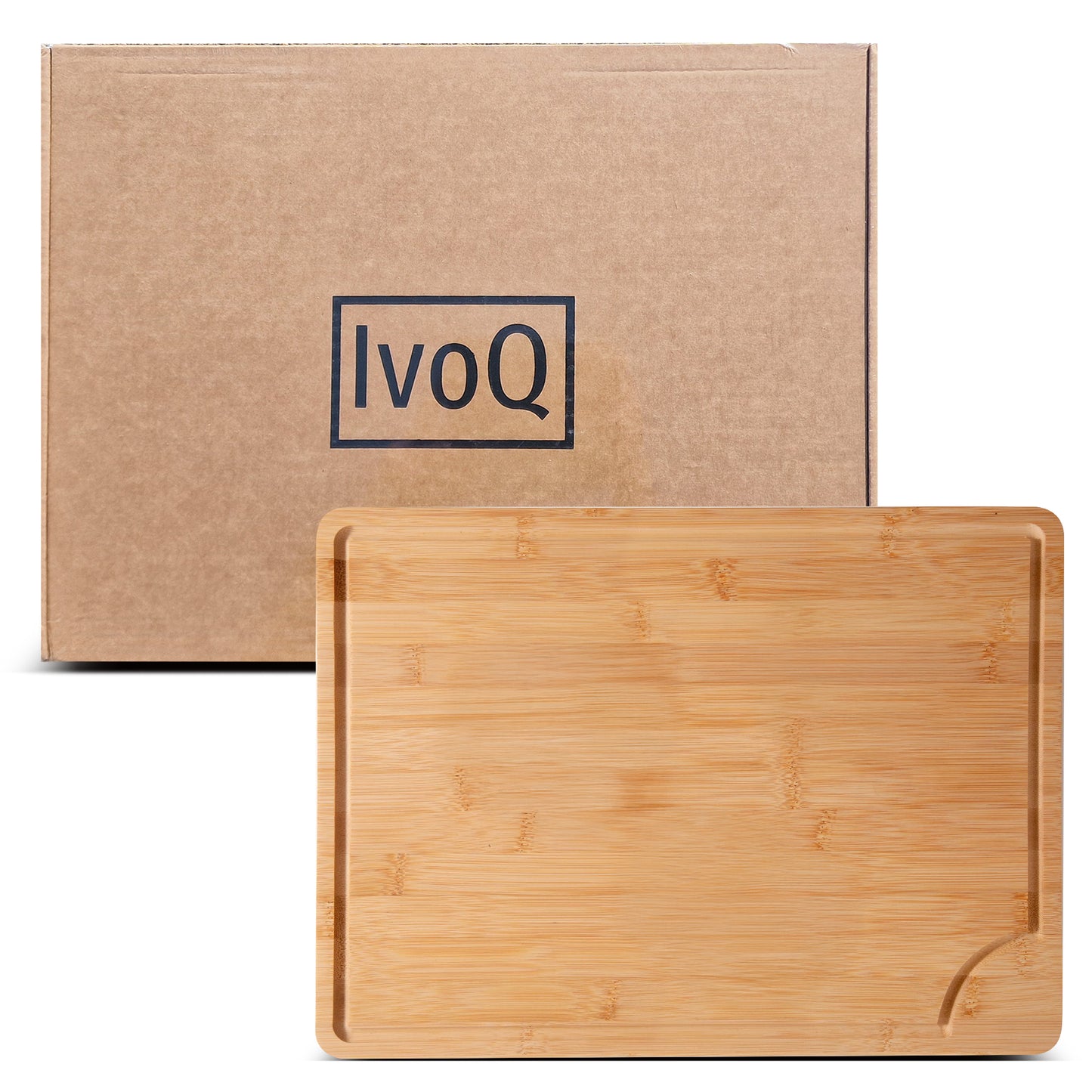 IvoQ Bamboe Snijplank - 40x30 cm - Duurzaam & Stijlvol - Geschikt Voor Elke Keuken
