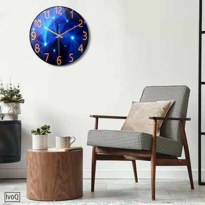 IvoQ Stille Wandklok Blauw Design Ø 30 cm