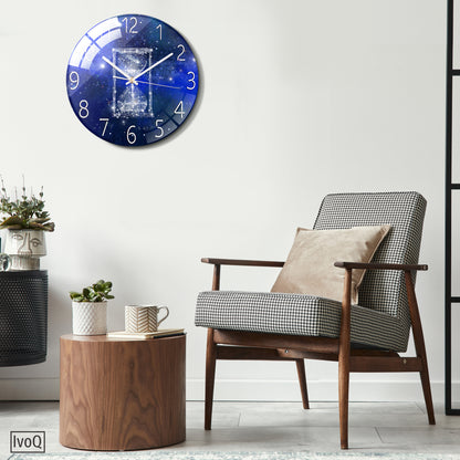 IvoQ Stille Wandklok Blauw Design Ø 30 cm