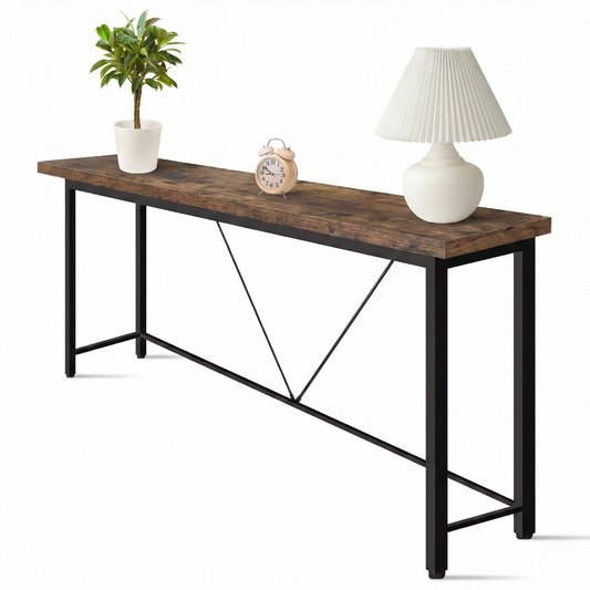 IvoQ Sidetable Industrieel Hout Metaal Bruin