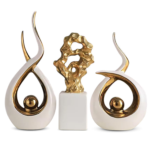 IvoQ Keramische Decoratie Beelden Set - Modern en Luxe - Perfect Cadeau