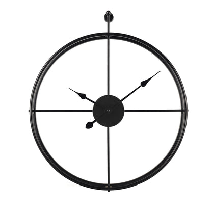 IvoQ Wandklok Zwart Industrieel Metaal 60 cm