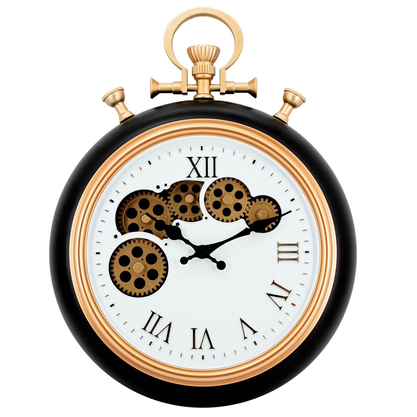 IvoQ Industriële Wandklok met Bewegende Tandwielen Ø 30 cm