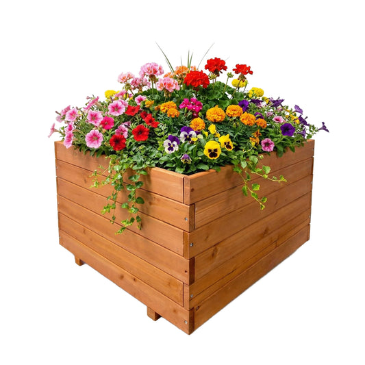 IvoQ Houten Plantenbak Vierkant 60x60x45 cm