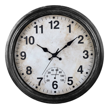 IvoQ Wandklok Waterdicht Vintage Met Thermometer 40 cm