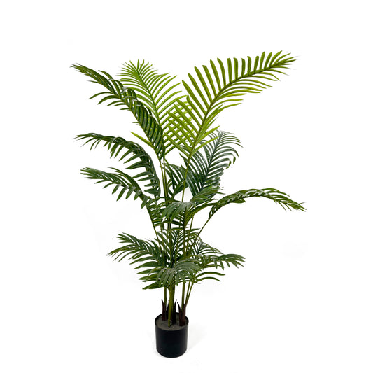 IvoQ Kunstpalm 150 cm – Tropische Kunstplant – Onderhoudsvrije Kamerplant – Realistisch Uitstraling