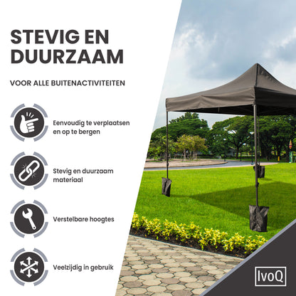 IvoQ Partytent 3x3 m Zwart Waterdicht