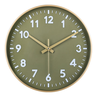 IvoQ Wandklok Groen Goud 3D Design 30 cm