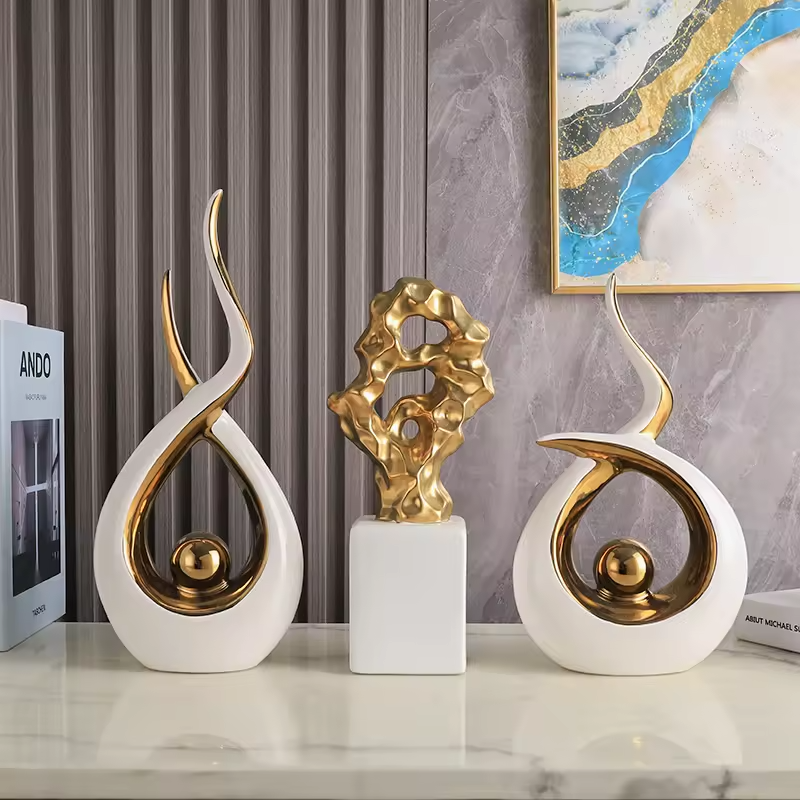 IvoQ Keramische Decoratie Beelden Set - Modern en Luxe - Perfect Cadeau