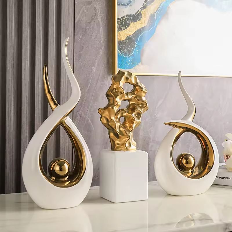 IvoQ Keramische Decoratie Beelden Set - Modern en Luxe - Perfect Cadeau