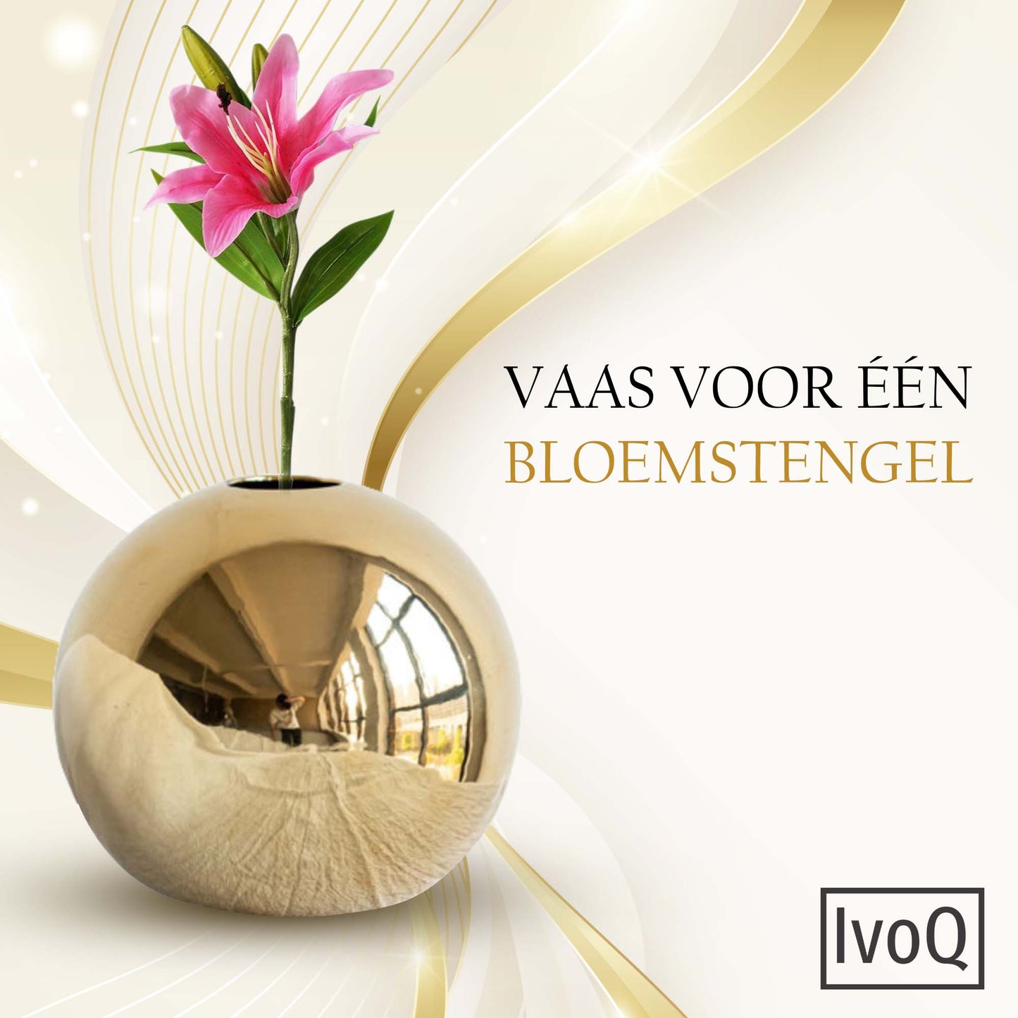 IvoQ Luxe Goudkleurige Keramische Vazenset - Elegant & Modern Design - 3-Delig