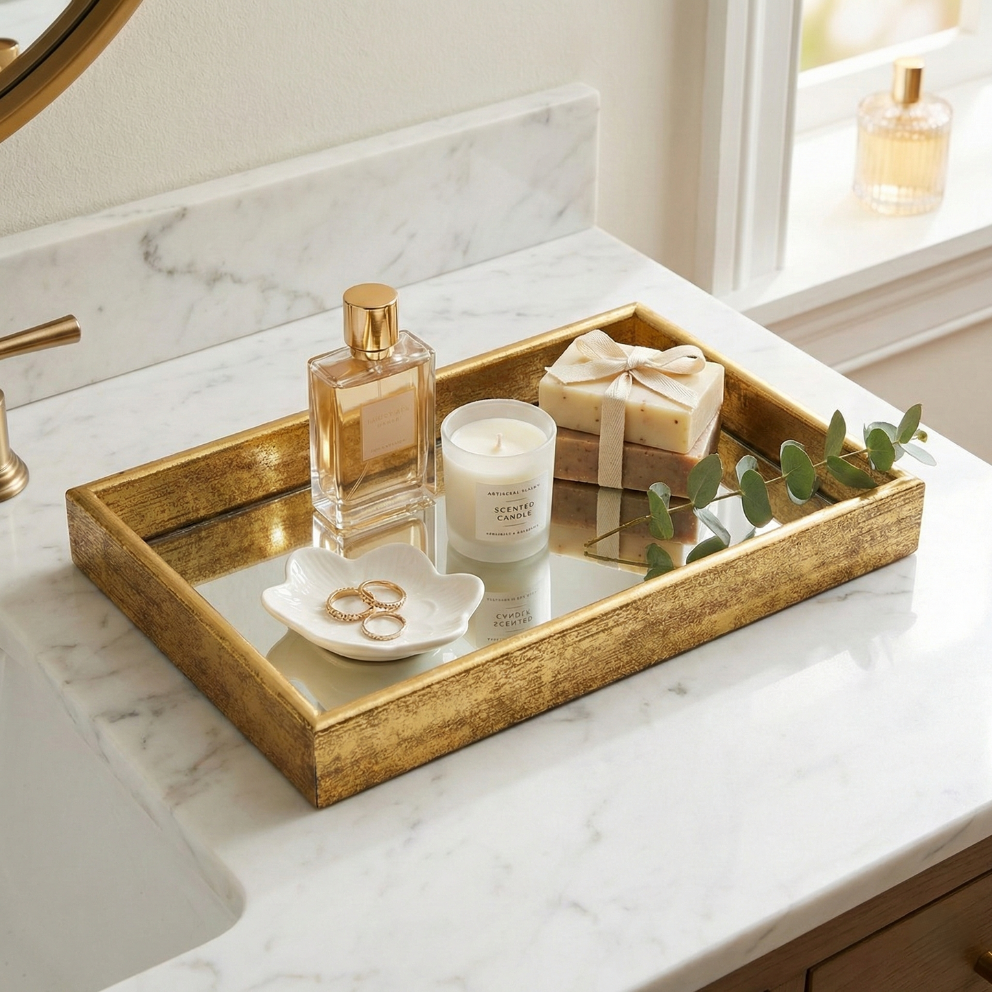 IvoQ Luxe Dienblad Goud met Spiegelbodem