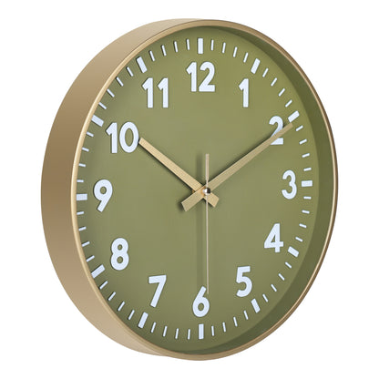 IvoQ Wandklok Groen Goud 3D Design 30 cm