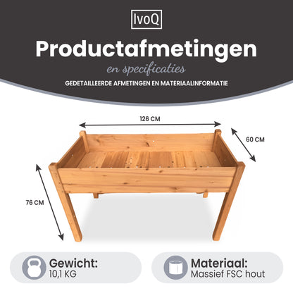 IvoQ Verhoogde Plantenbak FSC 126x60x76 cm