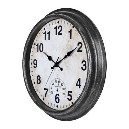 IvoQ Wandklok Waterdicht Vintage Met Thermometer 40 cm
