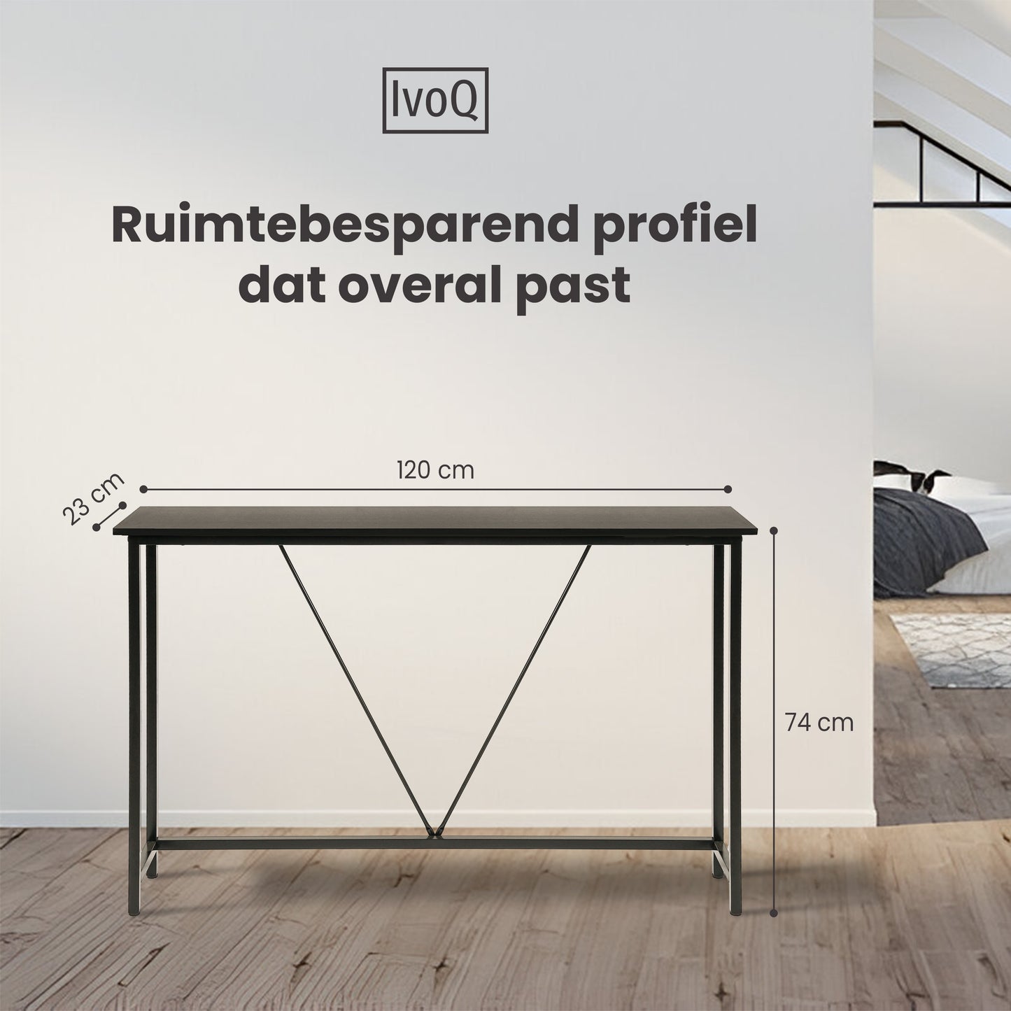 IvoQ Sidetable Industrieel Hout Metaal Zwart-IvoQ