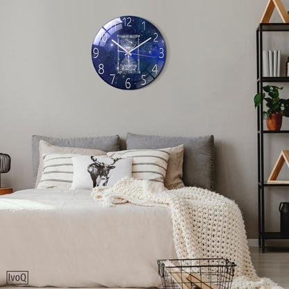 IvoQ Stille Wandklok Blauw Design Ø 30 cm