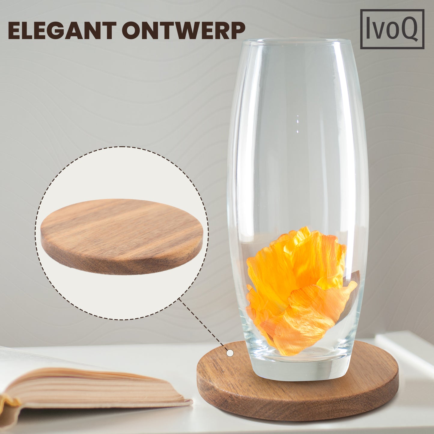 IvoQ Acacia Houten Onderzetters - Stijlvolle Bescherming voor Elke Tafel - Set van 6