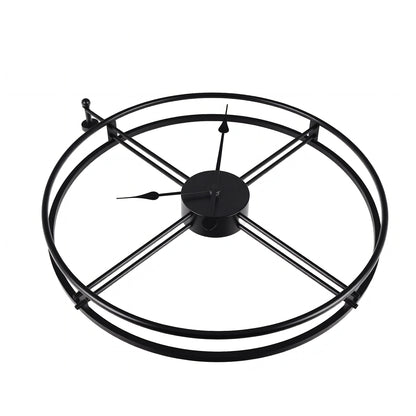 IvoQ Wandklok Zwart Industrieel Metaal 60 cm
