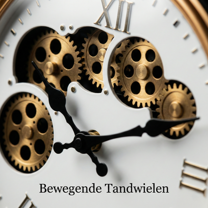 IvoQ Industriële Wandklok met Bewegende Tandwielen Ø 30 cm