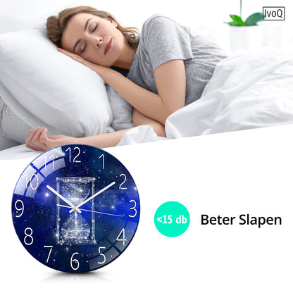 IvoQ Stille Wandklok Blauw Design Ø 30 cm