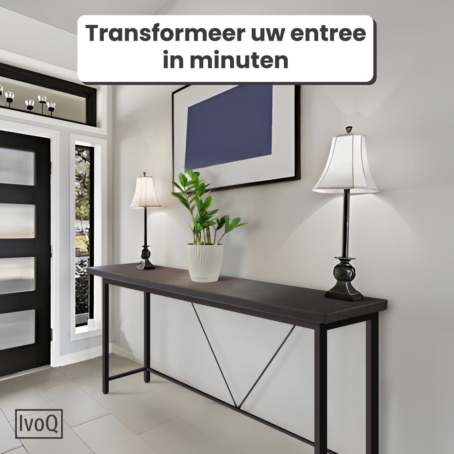 IvoQ Sidetable Industrieel Hout Metaal Zwart-IvoQ