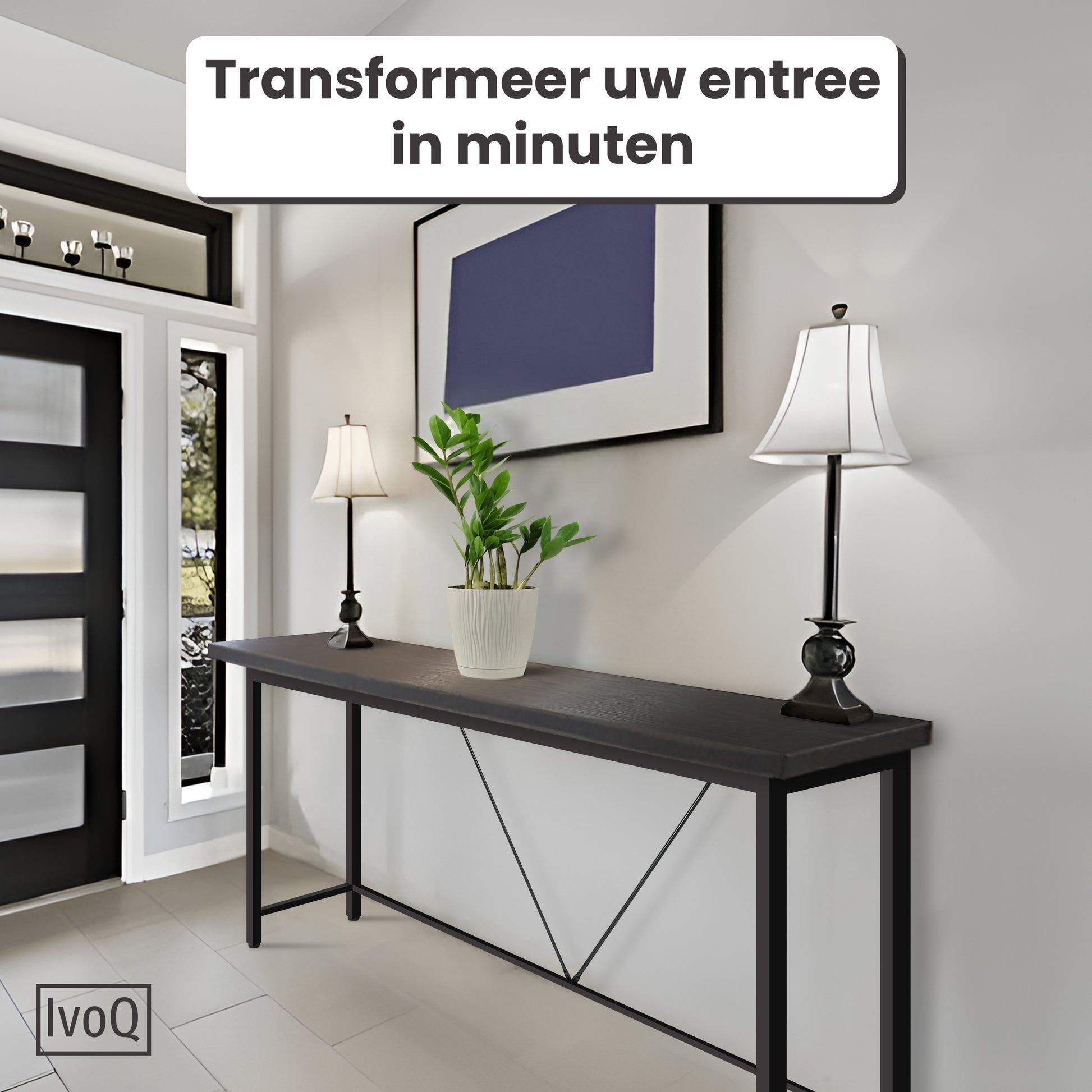 IvoQ Sidetable Industrieel Hout Metaal Zwart-IvoQ