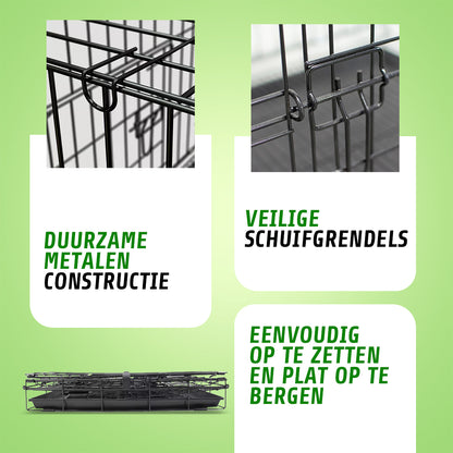 IvoQ Hondenbench S – Zwart – 60×43×49.5 cm