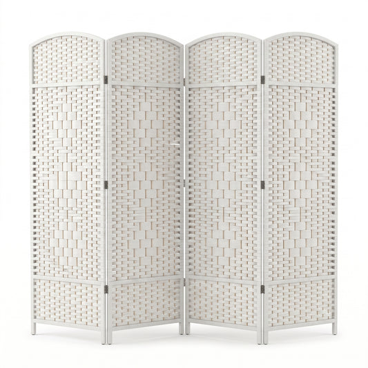 IvoQ Opvouwbaar Kamerscherm - 4 Panelen - 170 x 160 cm - Wit