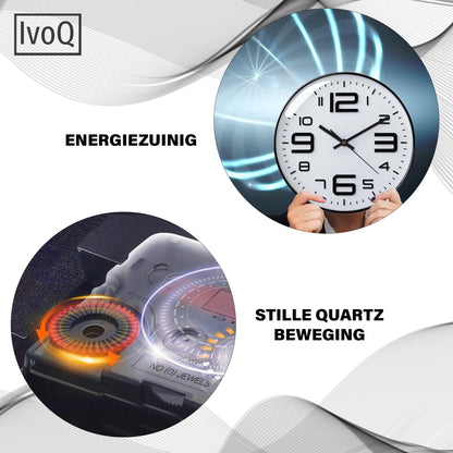 IvoQ Wandklok Modern Design Wit 30 cm