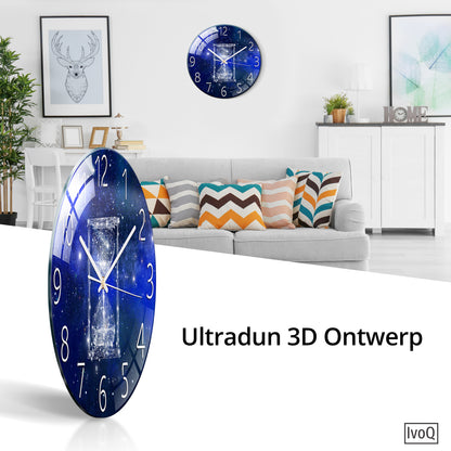 IvoQ Stille Wandklok Blauw Design Ø 30 cm