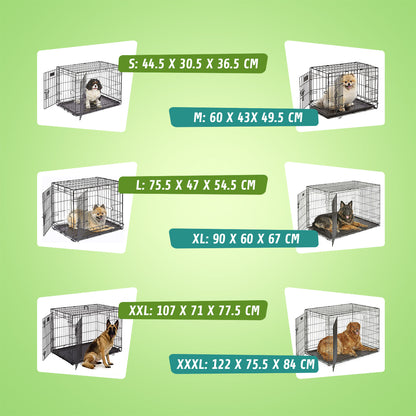 IvoQ Hondenbench M – Zwart – 75.5×47×54.5 cm