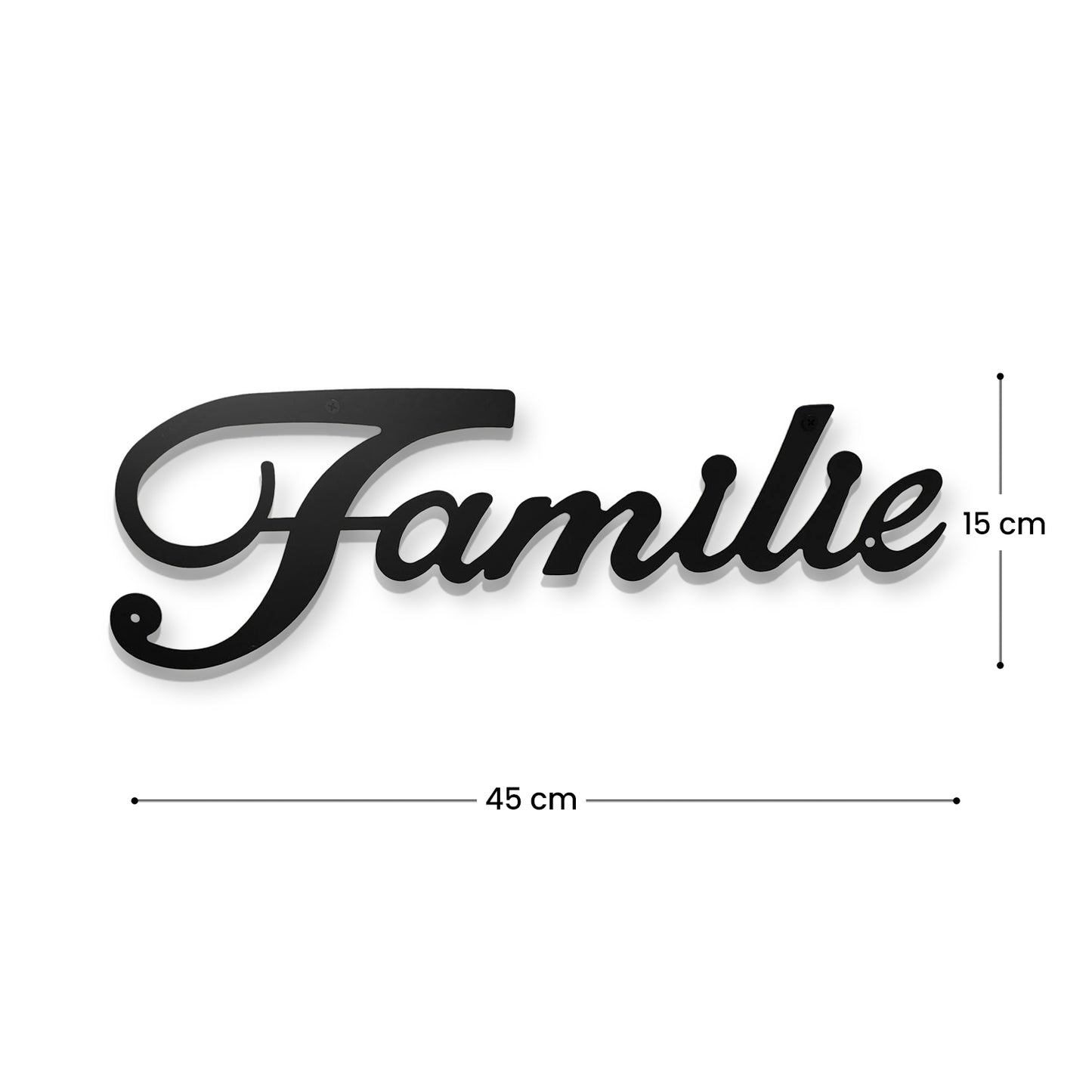 IvoQ Muurdecoratie Familie Zwart Metaal – Zwart Metalen Woord – Stijlvolle Wanddecoratie voor Thuis – Perfect voor Woonkamer, Hal of Gang – Zwarte Metalen Letters