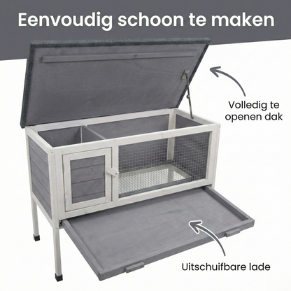 IvoQ Konijnenhok Hout 91,5x45x70 cm FSC