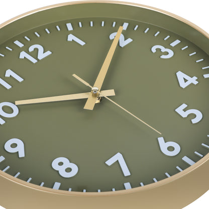 IvoQ Wandklok Groen Goud 3D Design 30 cm