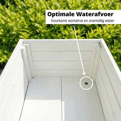IvoQ Houten Plantenbak Buiten - FSC Hout - 120x40x32 cm - Wit