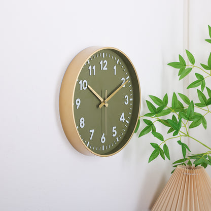 IvoQ Wandklok Groen Goud 3D Design 30 cm
