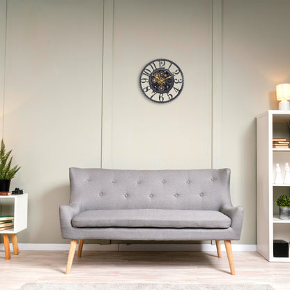IvoQ Industriële Wandklok met Bewegende Tandwielen