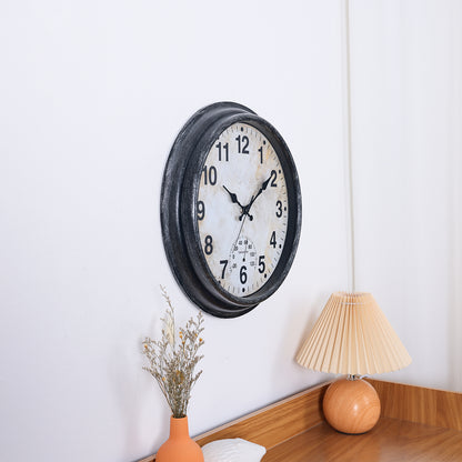 IvoQ Wandklok Waterdicht Vintage Met Thermometer 40 cm