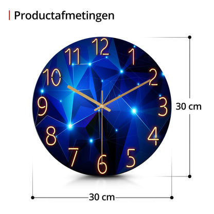 IvoQ Stille Wandklok Blauw Design Ø 30 cm