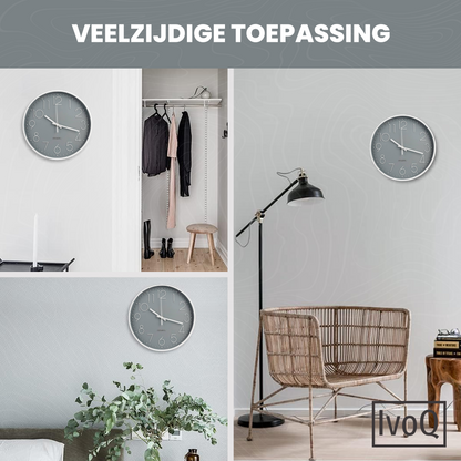 IvoQ Design Wandklok Grijs Ø30 cm