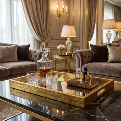 IvoQ Luxe Dienblad Goud met Spiegelbodem