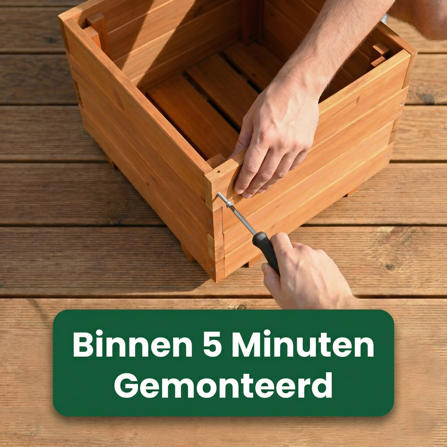 IvoQ Vierkante Plantenbak Hout - FSC Gecertificeerd - 40x40x32 cm