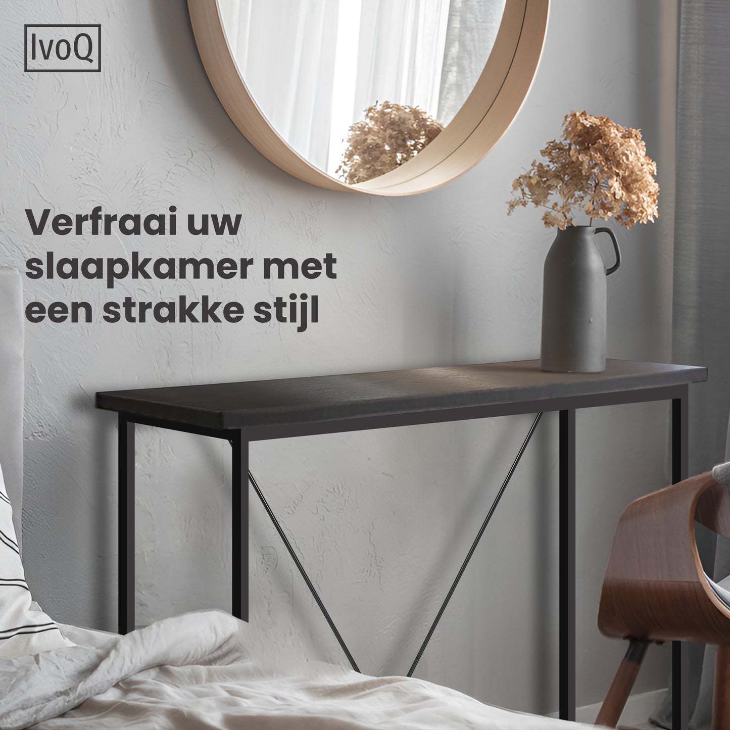 IvoQ Sidetables - Set van 2 - Zwart - 120x23 cm
