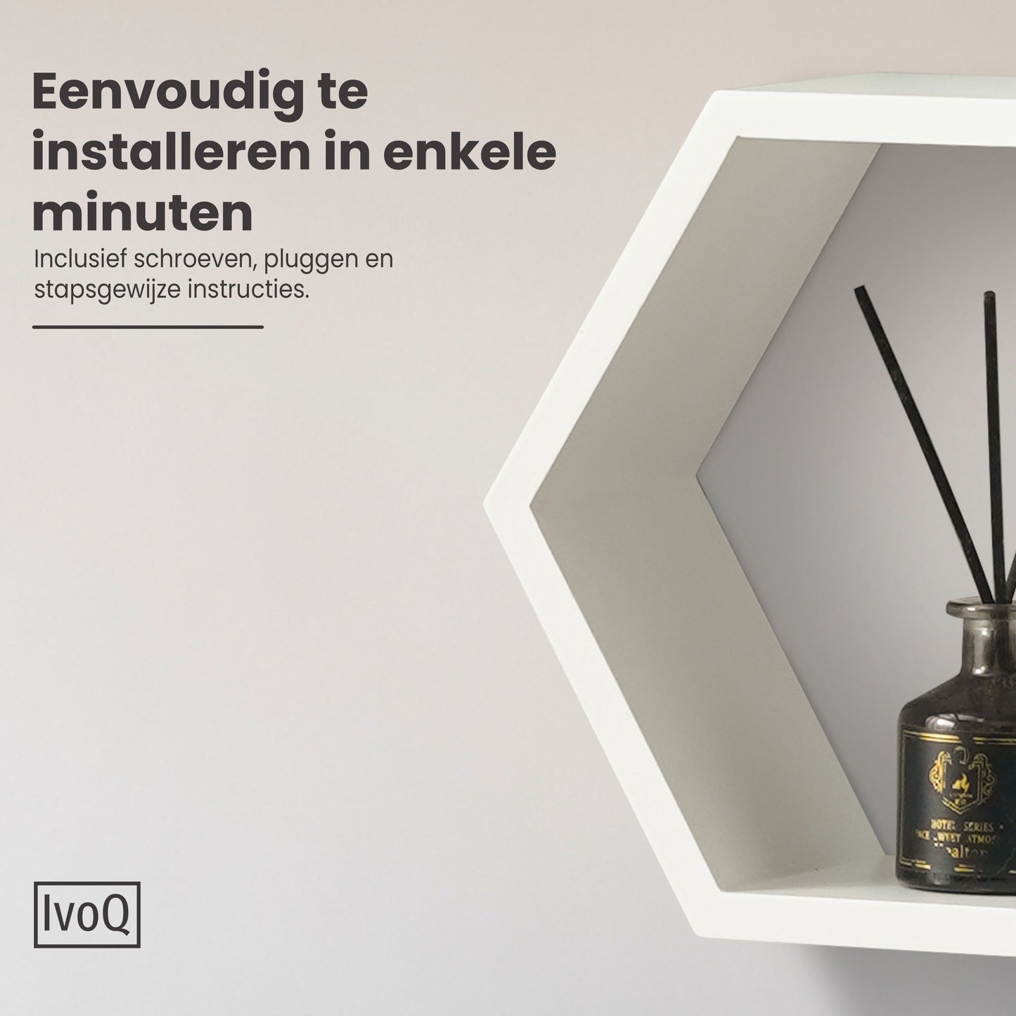 IvoQ Wandplanken Hexagon Set 3 stuks Wit-IvoQ