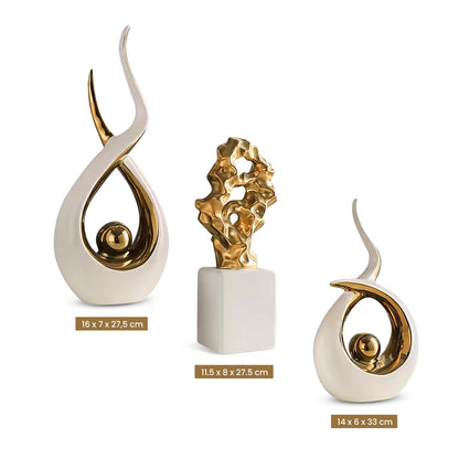 IvoQ Keramische Beelden Set Modern Luxe